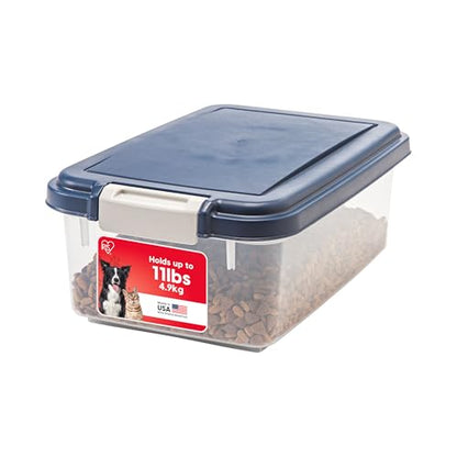 IRIS USA Dog Food Storage Container, Up to 11 lbs, Navy, Made in USA - size: 11 lbs