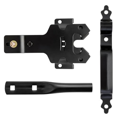 Gate Latch Set, Gate Handle & Latch, Heavy Duty, Black - size: Modern Door Post