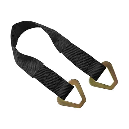 2" x 29" Premium Axle Tie Down Strap with D Rings, Heavy Duty Auto Towing Tie-Down Strap with Protective Sleeve, 6614 Lbs Load Capacity Axle Straps for Securing Car Transport (Black) - color: Black