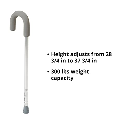 McKesson Aluminum Round Handle Cane 28.75" to 37.75" H | Round Handle Cane,Silver,Aluminum,Not Made with Natural Rubber Latex - size: (1 ct)