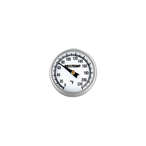 REOTEMP K79-3 Pocket Thermometer, Waterproof, 5" Stem, 1" Dial (0 to 220 Fahrenheit) - size: 0 to 220 Fahrenheit