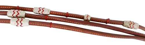CHALLENGER USA Horse Western Tack Leather Rawhide Romal Reins 66RT36 - color: Tan red