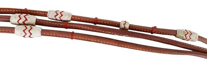 CHALLENGER USA Horse Western Tack Leather Rawhide Romal Reins 66RT36 - color: Tan red