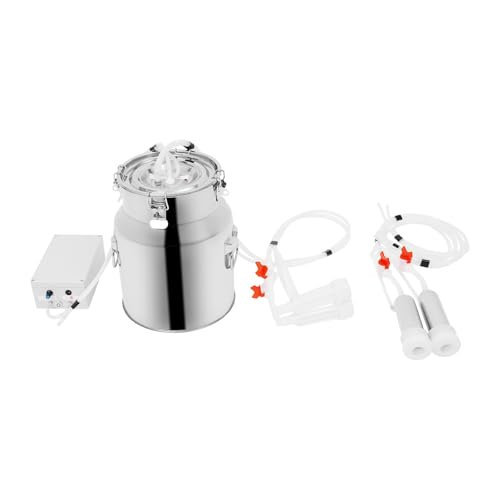 14L Goat Milking Machine, Adjustable Pulse Vacuum Electric Cow Milking Machine, Portable Electric Cow Milker with Udder Protection for Cows and Goats - size: 14L