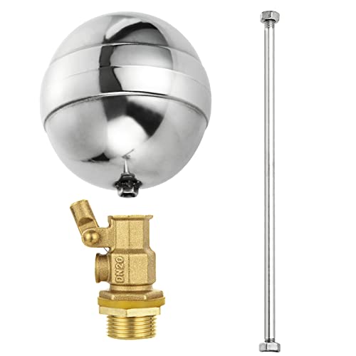 ABuff 2 Pack Stainless Steel Float Ball Valves 3/4 Inch Thread Float Valve for Water Tank, DN20 Floating Ball Valve Automatic Water Level Control Float for Tank Pond Water Pump Aquariums Reservoir