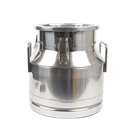 20L Stainless Steel Milk Can Wine Milk Bucket Wine Pail Bucket Milk Can Tote Jug with Sealed Lid Heavy Duty, with Independent Embedded Silicone Sealed Lid (20L) - size: 20L