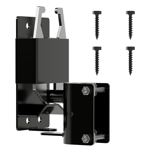 Heavy Duty Two-Way Farm Gate Latch with Padlock Hole, Black Steel | Two-Way Opening Design; Solid Steel, Weather Resistant; Padlock Compatible; for Farm, Ranch, Pasture, Corral, Stable Gates