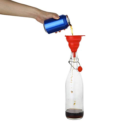 Flip Top Glass Bottle [1 Liter / 33 fl. oz.] [Pack of 6] – Swing Brewing with Stopper for Beverages, Oil, Vinegar, Kombucha, Beer, Water, Soda, Kefir Airtight Lid & Leak Proof Cap Clear - size: 33