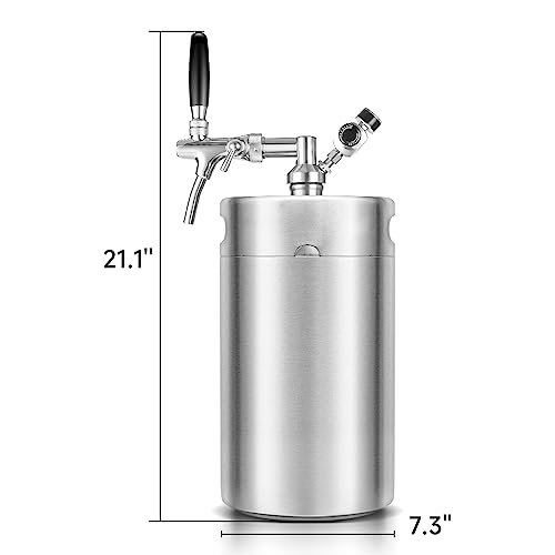 GANCOWISE 270OZ Mini Keg Growler, Pressurized Home Dispenser System