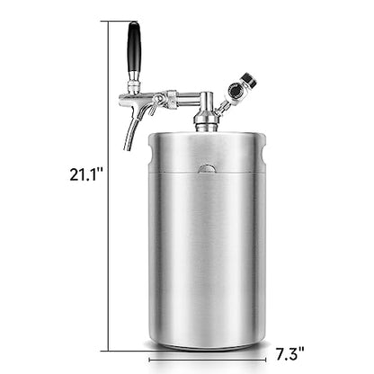 GANCOWISE 270OZ Mini Keg Growler, Pressurized Home Dispenser System