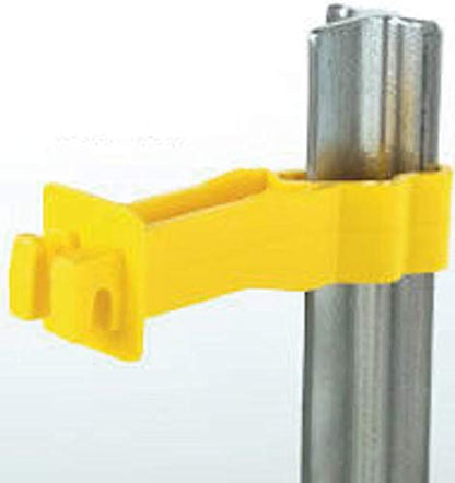 25-Pack Electric Fence T-Post Insulators, Snap-On Extended - color: Yellow