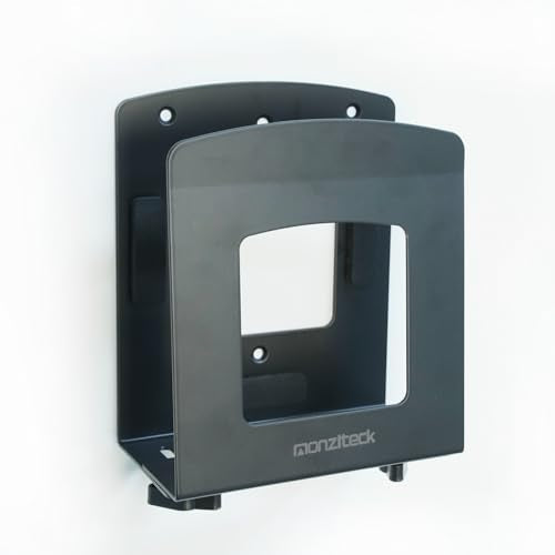 Monzlteck Adjustable Electronic Device Wall Mount|Universal Holder for Small Computers, Gaming Consoles（Xbox 360，Xbox One, PS4），Mini PC，Small Form Factor Desktop Tower, UPS .Fits 1.6" to 3.8" Width