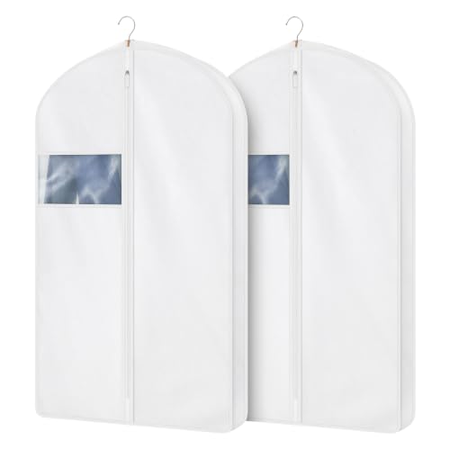 43 Inch Cotton Garment Bag for Hanging Clothes, 3 Pack Suit Bag - size: 3"W x 43"H-2pcs
