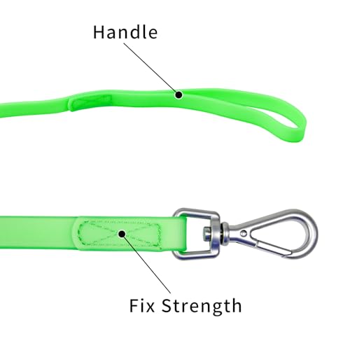 Waterproof Dog Training Leash 50FT 30FT 15FT 10FT 5FT Heavy Duty Recall Long Lead for Large Medium Small Dogs - color: Transparent Green, size: 10FT