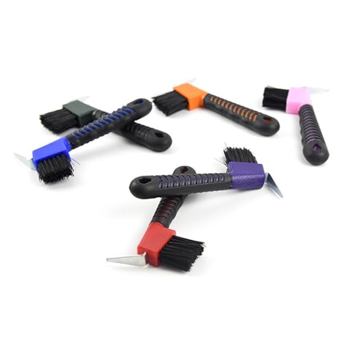 2-in-1 Hoof Pick for Horses with Soft Grip Rubber Handle(Blue) - color: Blue