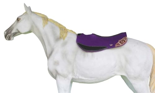 Horse 32" x 32" Western Contoured Wool Felt Barrel Saddle Pad 39223 - color: Purple, size: 32" Spine x 15" Drop
