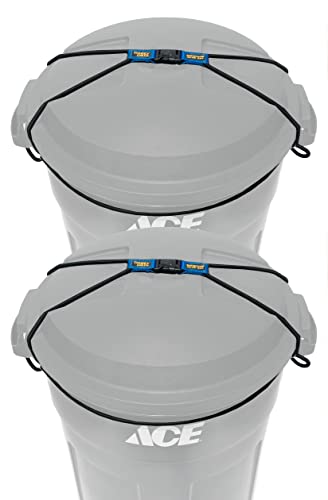 (2 Pack) Doggy Dare Trash Can Lock - Medium - Fits 30-40 Gallon Trash Cans - Perfect for Dogs, Raccoons, Opossums - Bungee Cord Design Makes Install Simple (Trash Can NOT Included) - size: 2-Pack Medium 30-40 Gallon