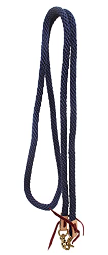 CHALLENGER 8' x 5/8" Western Nylon Braided 8 Ft. Black Barrel Reins w/Brass Snaps 607RT03BK - color: Navy