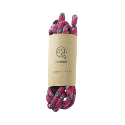 Embark Dog Leash - Heavy Duty Tough Nylon Training Lead for All Dog Breeds | Mountain Climbing Rope with Heavy Duty Locking Carabiner - Strong & Durable Nylon Pet Leash - 6 FT - Pink - color: Pink