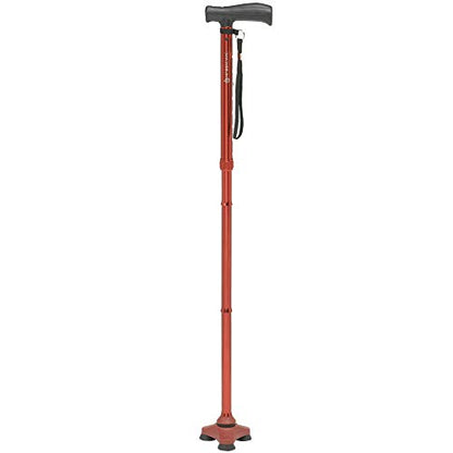 HurryCane Freedom Edition Foldable Walking Cane with T Handle - color: Red, size: 1 Count (Pack of 1)