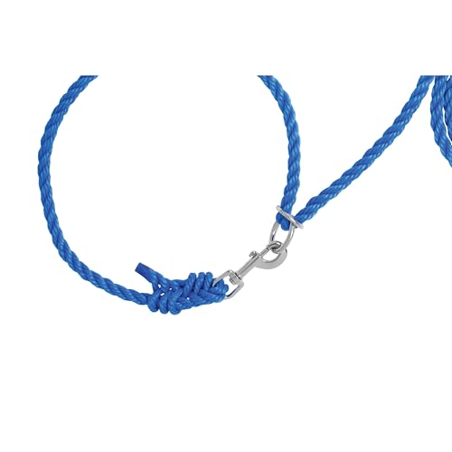 Weaver Livestock Adjustable Poly Neck Rope Cattle Halter, Modern Style Tying Cow Calf Halter, Livestock Handling Equipment for Showing, Blue - color: Blue