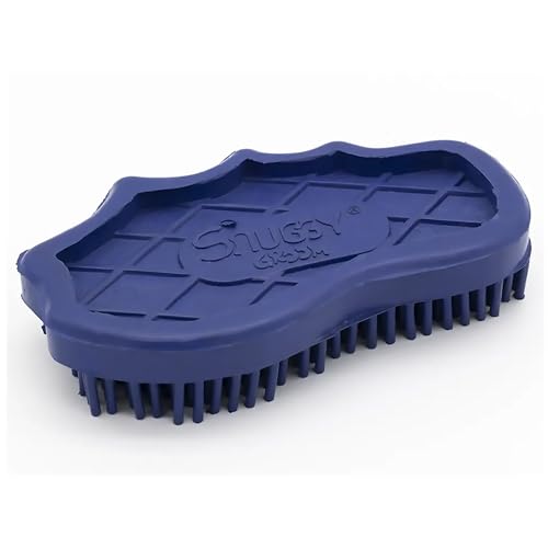 Grewal Equestrian Snuggy Groomer Soft Teeth Rubber Groomer Curry (Navy Blue) - color: Navy Blue