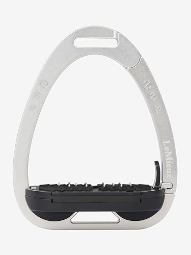 LeMieux Vector Control Stirrup - New Generation - Spring Loaded Hinged Arm - Cross Track Grip Surface - color: Aluminium