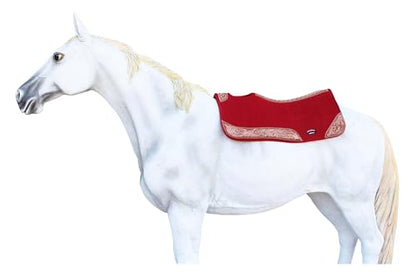CHALLENGER Horse Saddle PAD Western Contoured Wool Felt Moisture Wicking Saddle Pad 39177 - color: Red Brown
