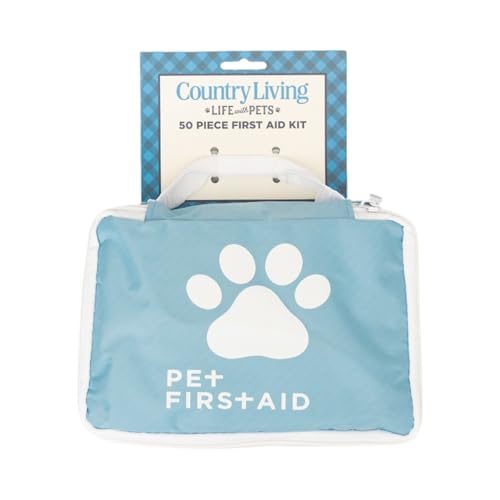 Country Living 50-Piece Pet Travel First Aid Kit – Emergency Pet Care for Home & Travel – Treats Cuts, Scrapes, Bites, & Minor Injuries – Essential Safety Kit