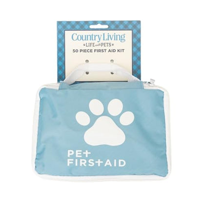 Country Living 50-Piece Pet Travel First Aid Kit – Emergency Pet Care for Home & Travel – Treats Cuts, Scrapes, Bites, & Minor Injuries – Essential Safety Kit