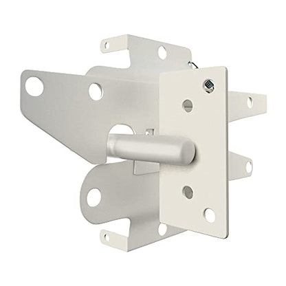 Heavy Duty Gate Latch, Post Mount Automatic Self-Closing Door Latch,for Wooden/Vinyl Fence, Pool,Garden Outdoor, W/Mounting Screws (White) - color: White