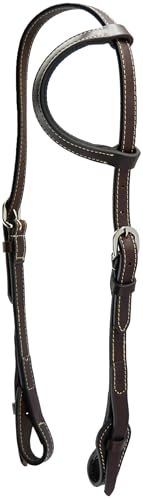 Jeereal Western Working Tack Quick Change Browband Headstall Adjustable Bridle for Ranch Riding, Training & Shows - Premium Oiled Harness Leather - color: Dark Coffee