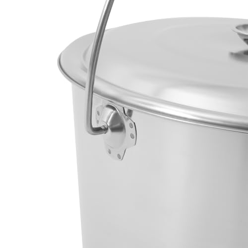 20L Stainless Steel Milk Pail Bucket with Lid, Large Capacity Milk Can Soup Bucket with Portable Handle, for Coffee, Tea, Water, Rice, Sands (20L) - size: 20L