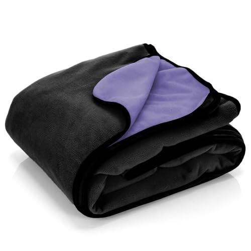 Waterproof Blanket for Bed & Couch Protection, Purple/Black, 80"x90" - color: Imperial Purple / Classic Black Black, size: 80x90 inch