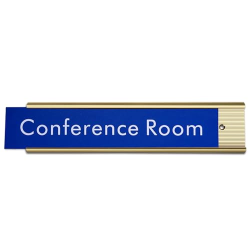 SINYUDUN 10 Pack 2” x 10” Aluminum Name Plate Holders for Door or Wall - color: Gold