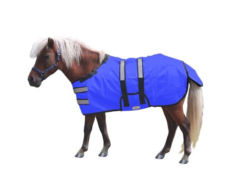 Derby Originals Mini Horse & Foal Winter Turnout Blanket – Reflective, No-Hardware Design, 600D Waterproof Outer, 150g Insulation, 170T Lining, Adjustable Fit, 1-Year Warranty - color: Royal Blue