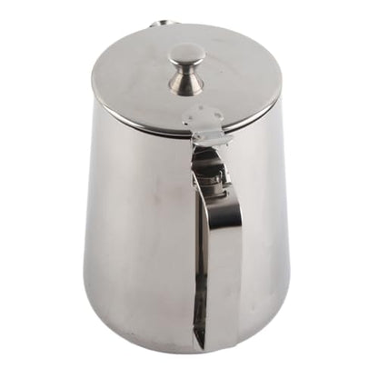 Milk Frother Cup, Stainless Steel Milk Frothing Pitcher, Milk Frothing Jug with Lid and Handle, Frothing Cup Pitcher, Coffee Frothing Mug for Office Home Kitchen (600ml) - size: 600ml