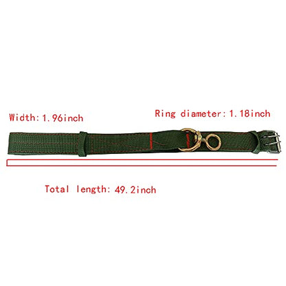 Adjustable Four-Layer Nylon Thickened Cow Collar with 2-Rows Metal Buckle and Ring Metal Buckle Traction Chain for Horse, Sheep, Cattle, Dog, Camel (49.2inch) - color: 49.2inch