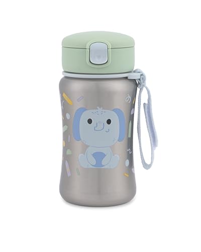 Skip Hop Toddler Sippy Cup with Straw, BPA-Free, Holds 12 oz. Stainless Steel Straw Bottle, Besties Squad, Elephant - color: Besties Squad Elephant