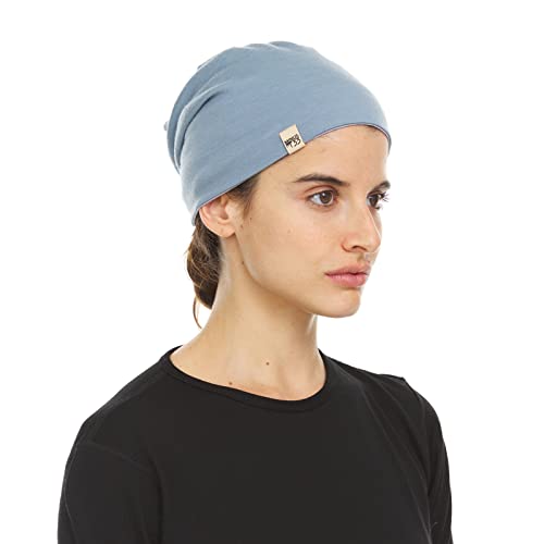 Minus33 Merino Wool Micro Weight Reversible Beanie - color: Slate Blue / Ash Gray