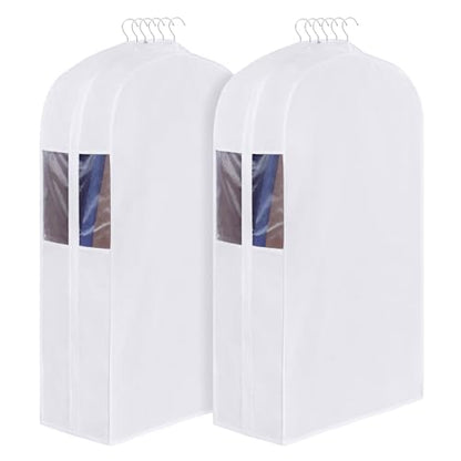 Univivi 40 Inch Cotton Garment Bags for Hanging Clothes 2 Pack, White - size: 40 Inch - 2 Pack