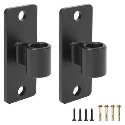 Gate Hinges, 2 Pack Steel Wall Mount Gate Hinge Fit 5/8'' Pin Fence Post Hinge, Heavy Duty Gate Hinges for Wooden or Concrete Farm Gate and Fence Gate(Screws Included) - color: Black-2 Packs