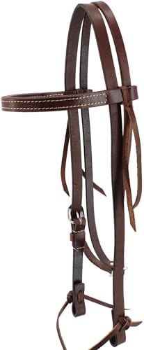 Jeereal Western Horse Browband Bridle Headstall – Premium Heavyweight Oil-Tanned Full-Grain Leather Handcrafted for Ranch Work, Trail Riding & Training