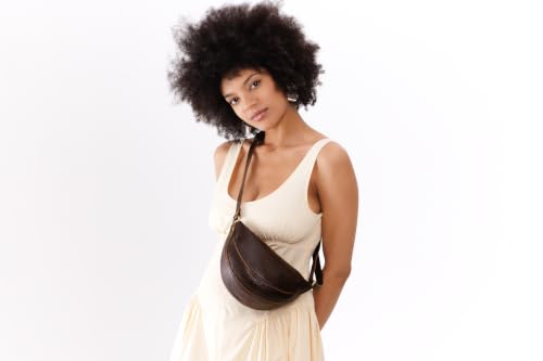 Portland Leather Goods Koala Sling Bag - Adjustable Full-Grain Leather - color: Coldbrew, size: Small
