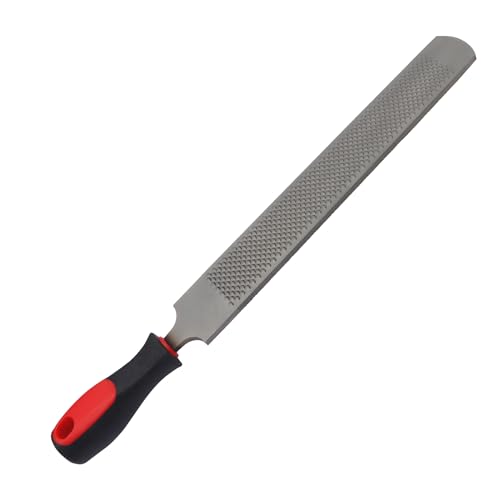 Double-Sided Hoof Rasp, 18 Inch Farrier File Tool with Ergonomic Rubber Handle, Carbon Steel Horseshoe File for Trimming Horse Goat Cow Donkey Hooves – Heavy-Duty Animal Hoof Care Tool - size: 18''