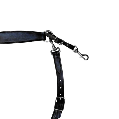Tucker Classic Montreal Breast Strap Trail Horseback Riding Equestrian Sports Saddle Support Tack w/Durable Leather Over-The-Neck Breast Collar, Metal Hardware & Fleece-Lined Chest Tab - color: Black/Chrome Hardware