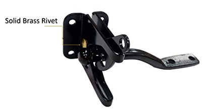 QCAA Self-Locking Gate Latch, 2-1/8",Steel, Black, 2 Pack, Made in Taiwan - color: Steel - Black (2-1/8"), size: 2 Pack