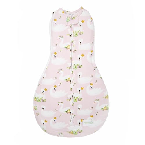 Woombie Grow with Me Baby Swaddle, Convertible Swaddle Fits 0-9 Months, Expands to Wearable Blanket for up to 18 Months, Princess Swan - color: Princess Swan, style: Grow With Me