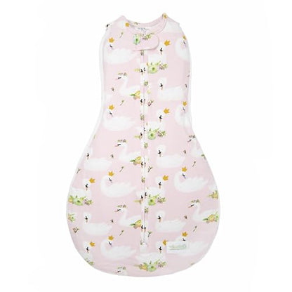 Woombie Grow with Me Baby Swaddle, Convertible Swaddle Fits 0-9 Months, Expands to Wearable Blanket for up to 18 Months, Princess Swan - color: Princess Swan, style: Grow With Me