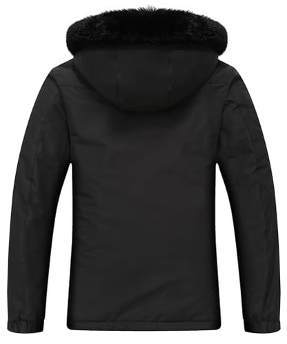 MOERDENG Women's Ski Jacket Waterproof Warm Winter Coat - color: Black, size: Large